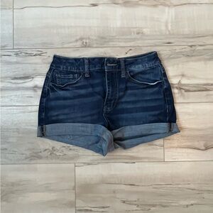 High rise denim shorts